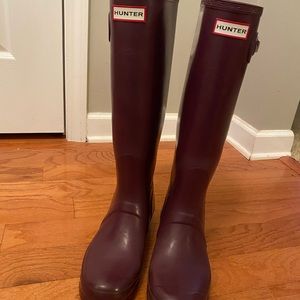 HUNTER ORIGINAL GLOSS TALL RAIN BOOTS 9